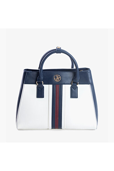 Beverly Hills Polo Club Striped Panel Handbag