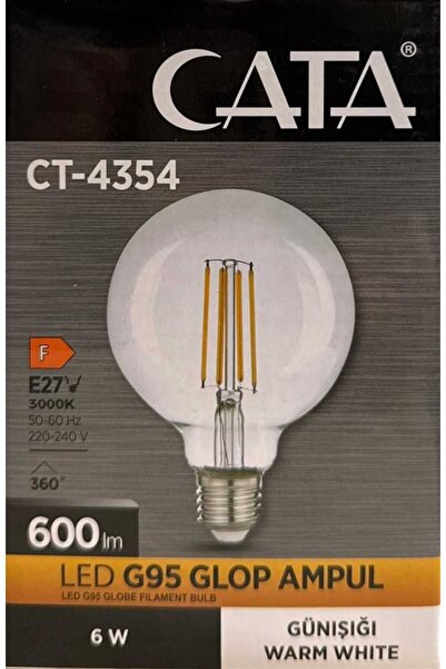 Cata CT-4354 6W E27 3000K G95 LED GLOP AMPUL