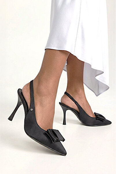 Gökhan Talay Nivelle Flexible Soft Non-Slip Sole (8 cm) Black Suede Open Elas...