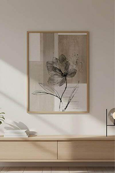 huhuli Ahşap Çerçeveli Wabi Sabi Koleksiyon Tablo Huhu759