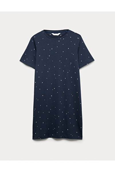 Marks & Spencer Pamuk-Modal Baskılı Uzun Gecelik