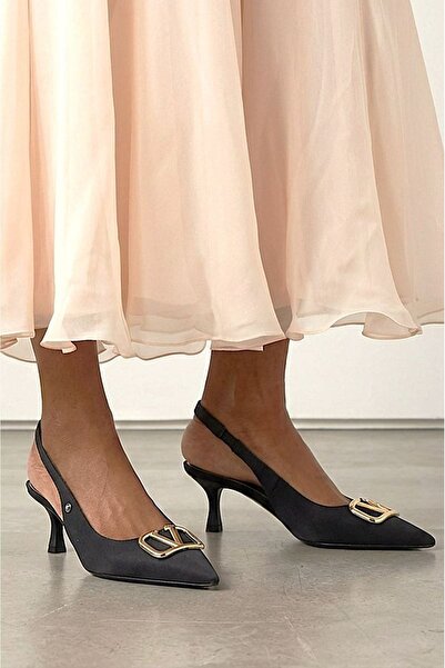 Gökhan Talay Liselotte Flexible Soft Non-Slip Sole (4 cm) Black Suede Open El...