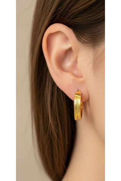 kuyumcu nurettin 2,70 gr (GRAM) Diyarbakır Hasır Desenli Küpe 22 Ayar Altın 20 mm (Çift)