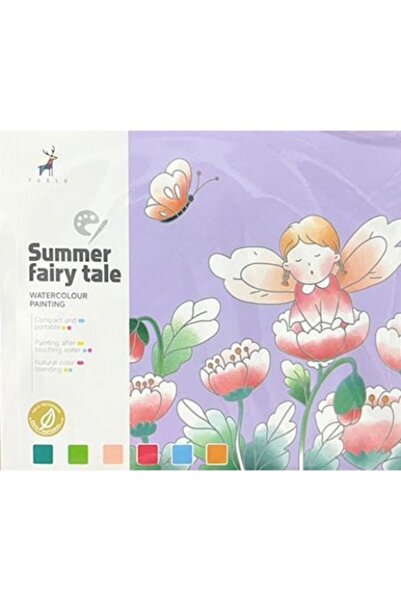 yuelu Set de pictură cu 20 de coli, 6 acuarele și 1 pensulă - Poveste de vară