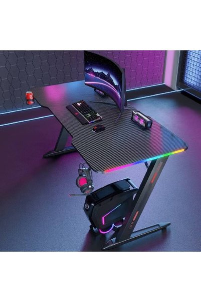 NKX مكتب ألعاب وكمبيوتر مريح مع أضواء LED 120 سم