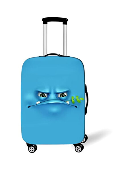 Huse Trolere "Blue Emoji" trolley case, Blue, size XL