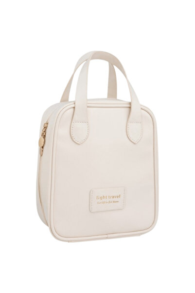 ECARLA - Geantă organizatoare pentru cosmetice cu mâner, bej