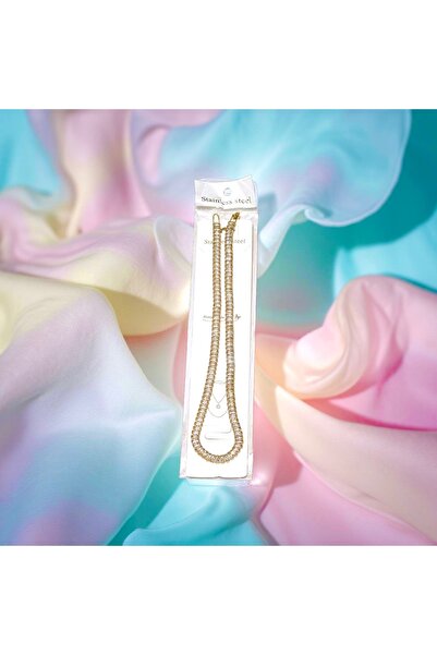 NİLSİM KOZMETİK GOLD RENGİ TAŞLI KOLYE