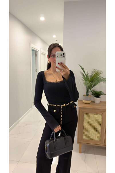 BİRCANÇİL Bluză Yorsen din dantelă neagră