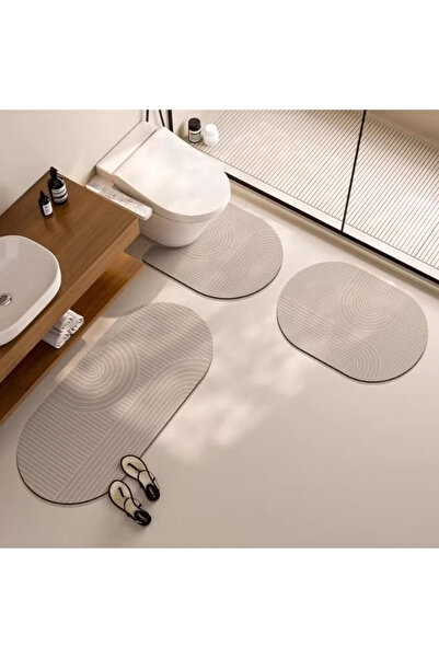 Generic 3Pcs Diatom Bath Mat Anti-Slip Bathroom Floor Mats Quick Dry Bath Rug Super Absorbent Bathtub Mat