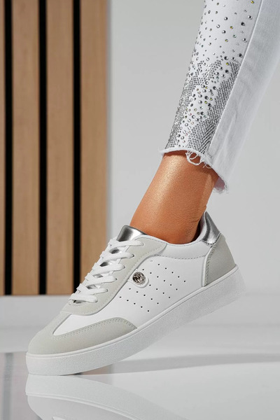 Zaira Adidasi dama argintii din piele ecologica Allegria #21175 - 40