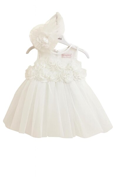 Miss Hely Girls Kids KIZ BEBEK 3066 TÜL YAKA GÜLLÜ ABİYE GKMH0023