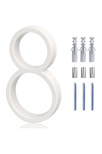 LUCAS Număr metalic pentru casă/ușă/poartă, efect plutitor 3D, cifră 8