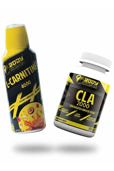 Body Builder Slim & Fit Bundle - L-Carnitine Tropical 4000mg 500ml & CLA 2000mg 60 Softgels, Boost Energy