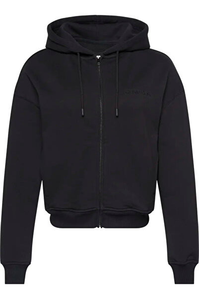 Calvin Klein Full Zip Sweat Hoodie Black Women's Sweatshirt