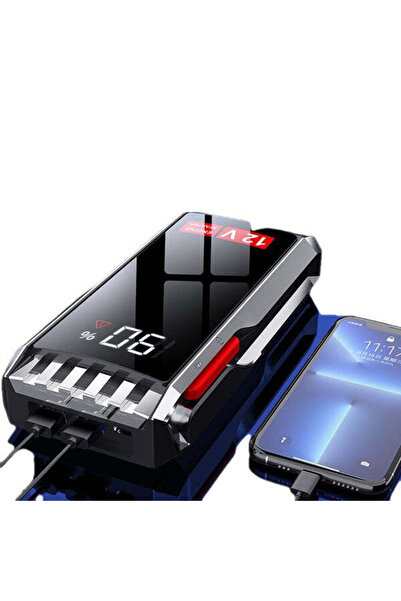 lumixauto Demaror auto portabil 600A, Demaror auto 12V cu baterie de 6000 mAh, Ecran LCD și Port USB