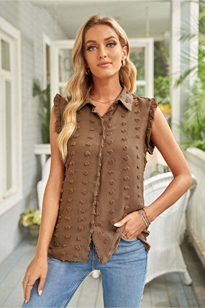 WildFashion Camasa casual fara maneci din material lejer semitransparent G762-8