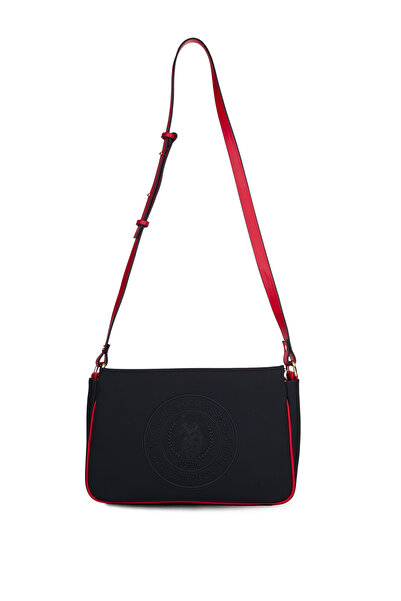 U.S. Polo Assn. حقيبة ماسنجر نسائية باللون الأزرق الداكن والأحمر طراز Us26294
