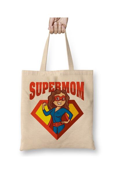 Toyaso Supermom Superanne για την Ημέρα της Μητέρας 08 Λευκή υφασμάτινη τσάντ...