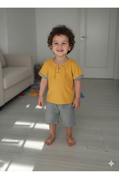 ruhaay Children's Muslin Short Sleeve Bottom Top Set