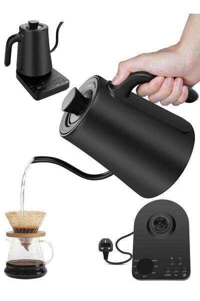 NECOMI غلاية كهربائية V60 ذات عنق معقوف، سعة 1000 مل، قدرة 1200 واط، درجة حرا...