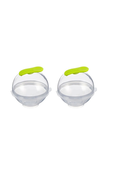 iBiLi Set de 2 forme sferice pentru gheață, silicon/plastic, 7x11 cm, transpa...