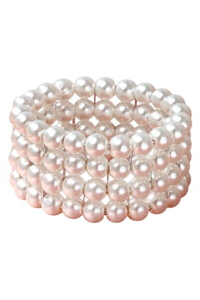 The Casius. Brățară de damă, The Casius, perle artificiale, alb perlat, diametru 4,5 cm