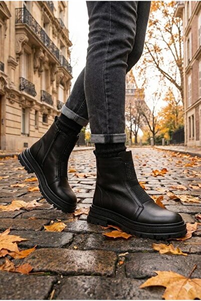 Mehmet Mete 1016 Comfortable Warm Lining Non-Slip Sole Genuine Leather Women's Boots