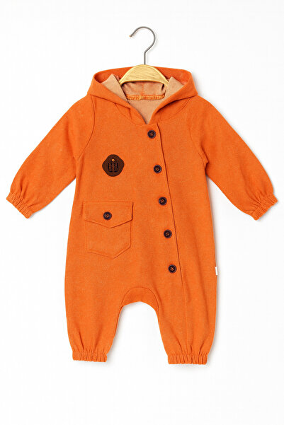 Baby Fou Herringbone Jumpsuit Orange