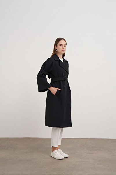 Line By Touches Kol Kemerli Trençkot