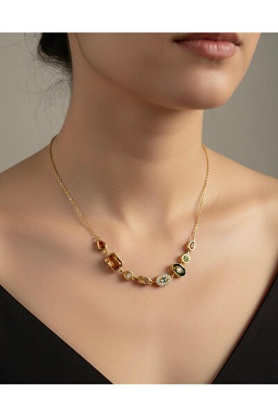 Stilbenim Steel Stone Necklace