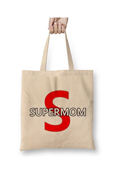 Toyaso Supermom Superanne για την Ημέρα της Μητέρας 07 Λευκή υφασμάτινη τσάντ...