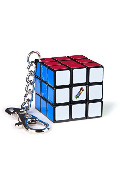 Generic Rubik keychain - small 3×3 puzzle cube with metal chain