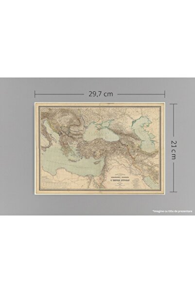 VreauPoster Poster A4 Hartă Imperiul Otoman Kiepert, Asia Europa, Cartografie Istorică Carton 250gr