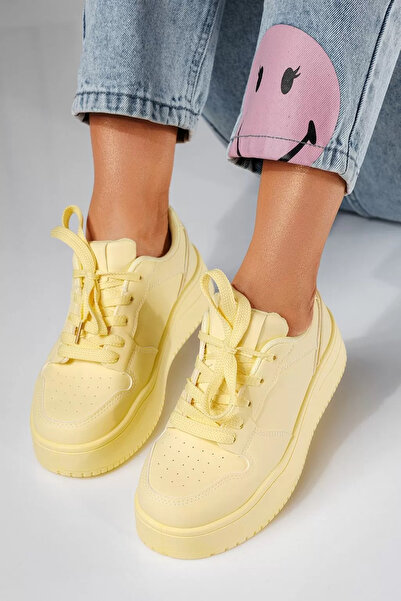 Zaira Adidasi dama galbeni din piele ecologica Julia #20704 - 40