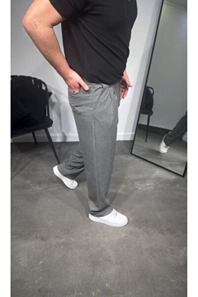 JANES Men's Pleated Fabric Baggy Pants