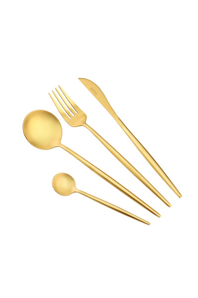 Zass Gold cutlery set with matte finish - 24 pieces ZG-CS 04