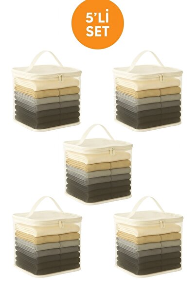 HİG HOME 5'li Set Mini Hurç – 30x30x30cm Çekmece & Dolap İçi Düzenleyici