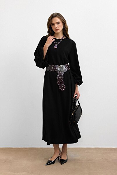 Ranasubaşı فستان بالون كول بريتلي باللون الأسود