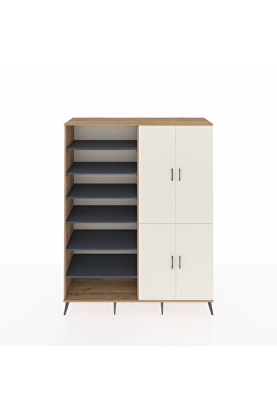 Dienni Hyperion Gardrop 8 Raflı 4 Kapaklı 2 Askılı 176x44x221 Çam-Aytaşı/Antr...