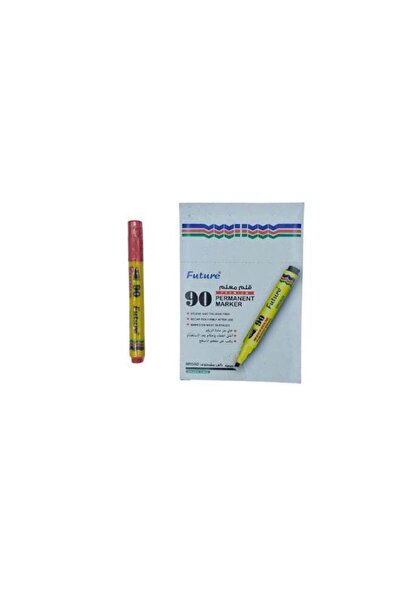 FUTURE - أقلام تحديد دائمة 90 قلم، 4.0 مم، 12 قلم، لون أحمر