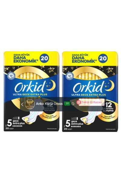 Orkid ULTRA GECE EXTRA PLUS 5 BOY (BEDEN) 20x2=40 Adet