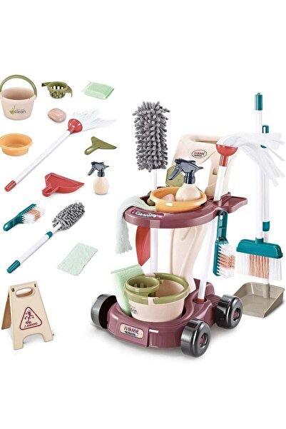 Generic Kids Cleaning Set - 20 Piece Pretend Play Cleaning Cart