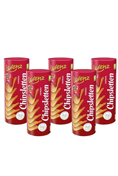 LORENZ Paprika Aromalı Patates Cipsi 100 G – Kıtır Kıtır Lezzet (5'li Avantaj Paketi)