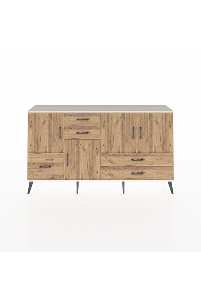 Dienni Arges Konsol 4 Raflı 5 Çekmeceli 4 Kapaklı 176x30x99 Aytaşı-Çam
