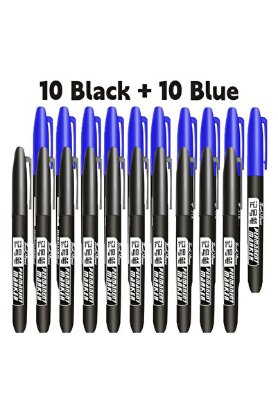 Choice 10 Black 10 Blue 6-20PCs/Set PermanentMarker Pen Fine Point Waterproof...