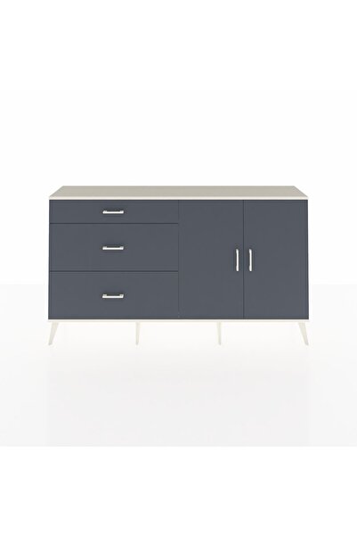 Dienni Arges Konsol 2 Raflı 3 Çekmeceli 2 Kapaklı 176x30x99 Aytaşı-Antrasit