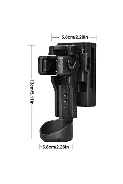 Choice جراب حزام مصباح يدوي أسود قابل للدوران وسريع الفك، حامل متين للمصباح اليدوي