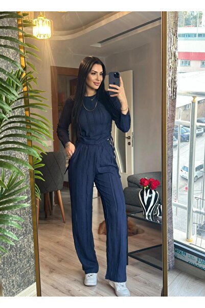 inci bayan giyim Women's Holla Tightened Set/Navy Blue