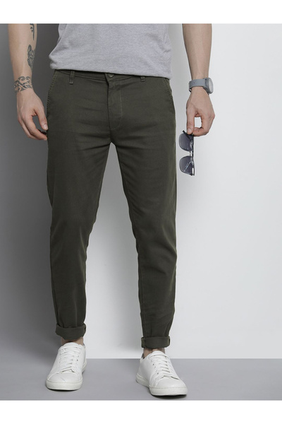 The Indian Garage Co By Styli Men Slim Fit Solid Chino Pants